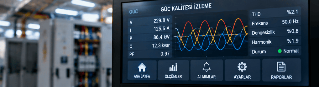 Elektrik güç kalitesi izleme ekranı
