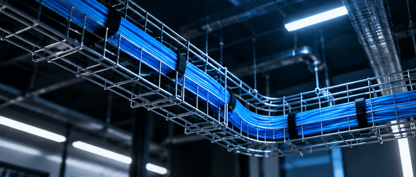 Fiber kabloların taşındığı kablo tavası